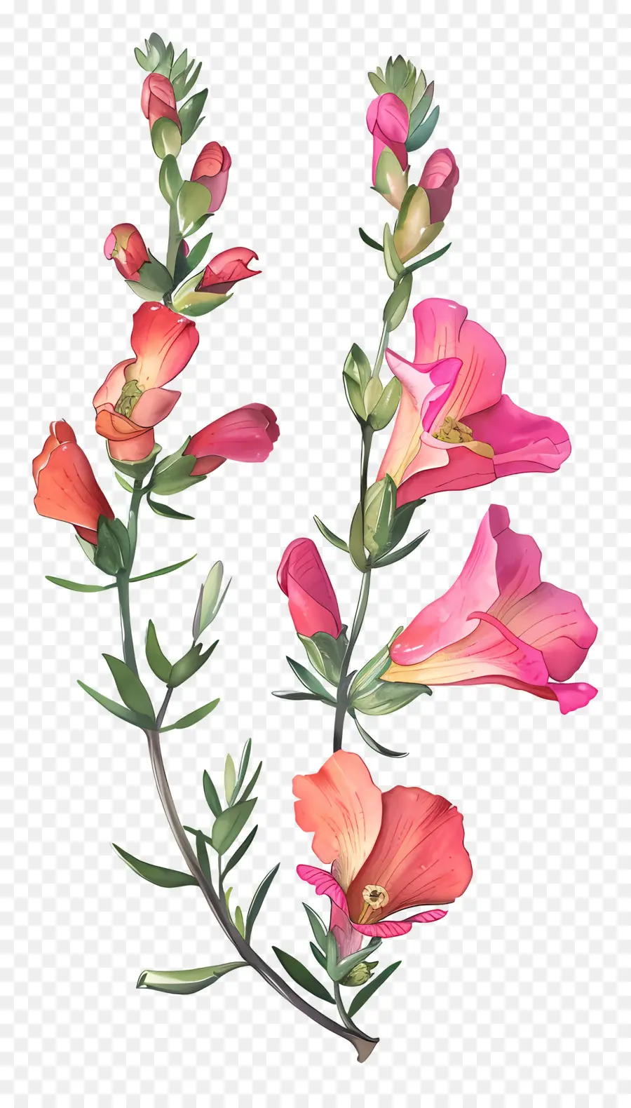 ดอกไม้ Snapdragon，ดอกไม้สีสันสดใส PNG