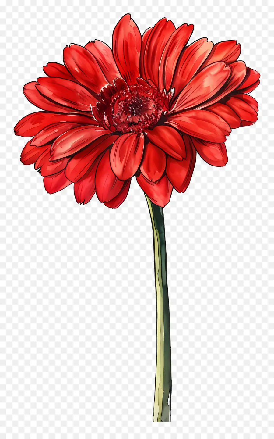 Gerbera สีแดง，ดอกไม้สีแดง PNG