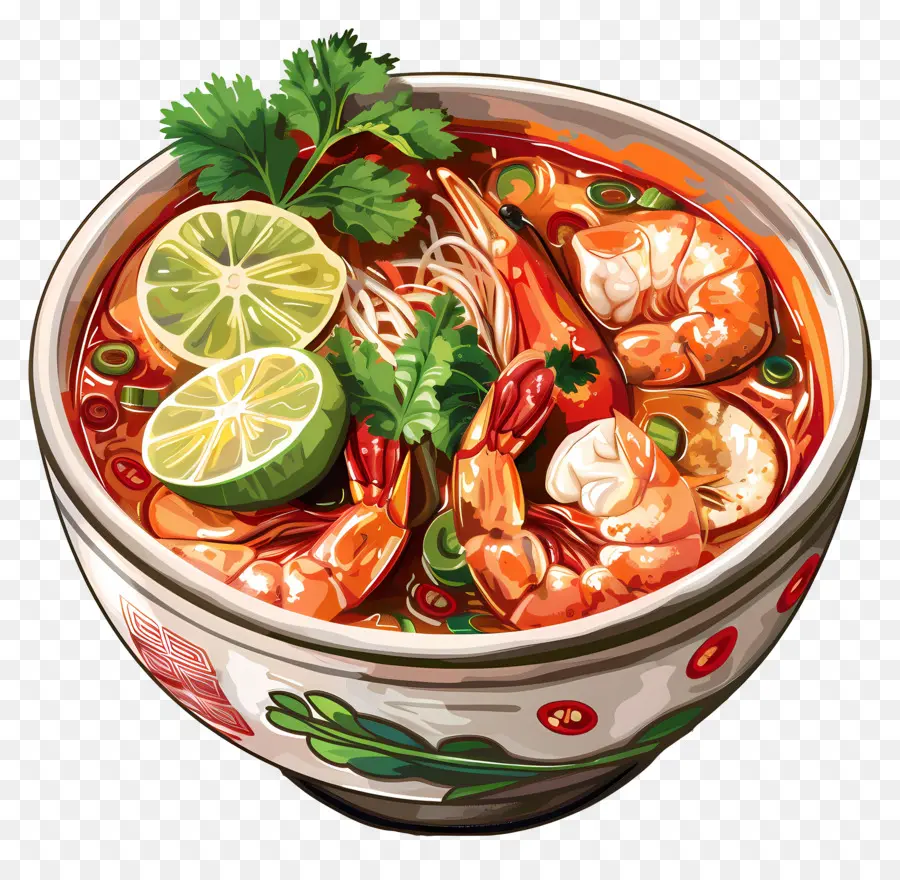 Tom Yum Goong，ซุปก๋วยเตี๋ยวกุ้ง PNG