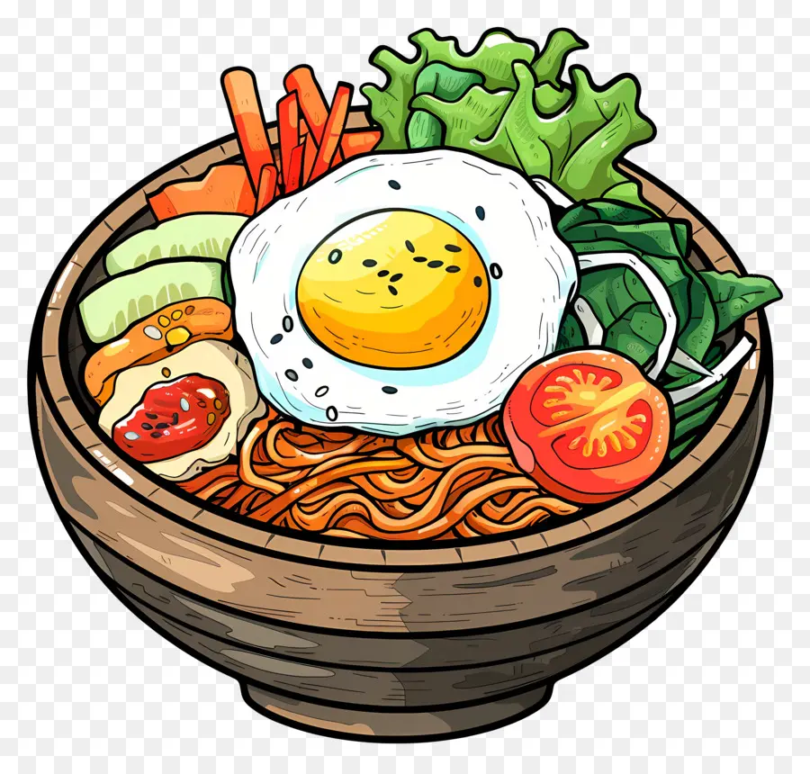 Bibimbap เกาหลี，ชามอาหาร PNG