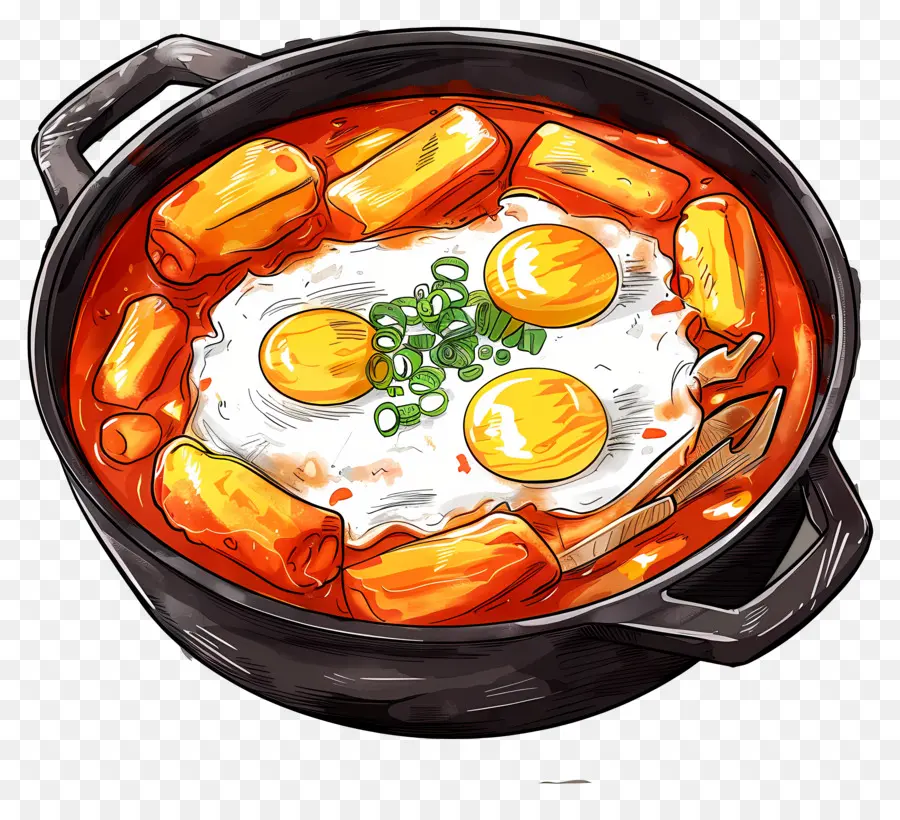 Tteokbokki วิเศษ，ไข่และ Tteokbokki PNG