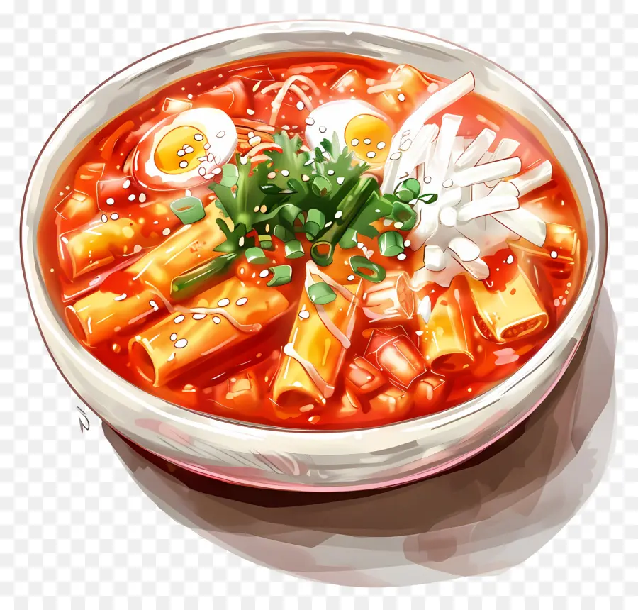 Tteokbokki วิเศษ，ซุปก๋วยเตี๋ยวเผ็ด PNG