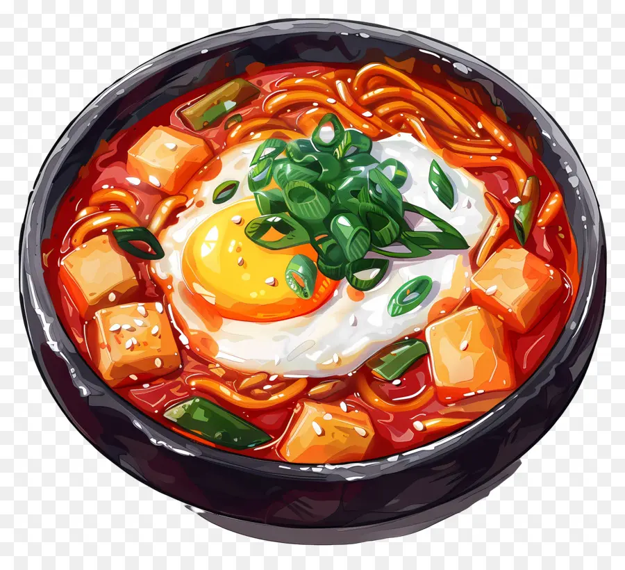 Tteokbokki วิเศษ，ซุปก๋วยเตี๋ยวเผ็ด PNG