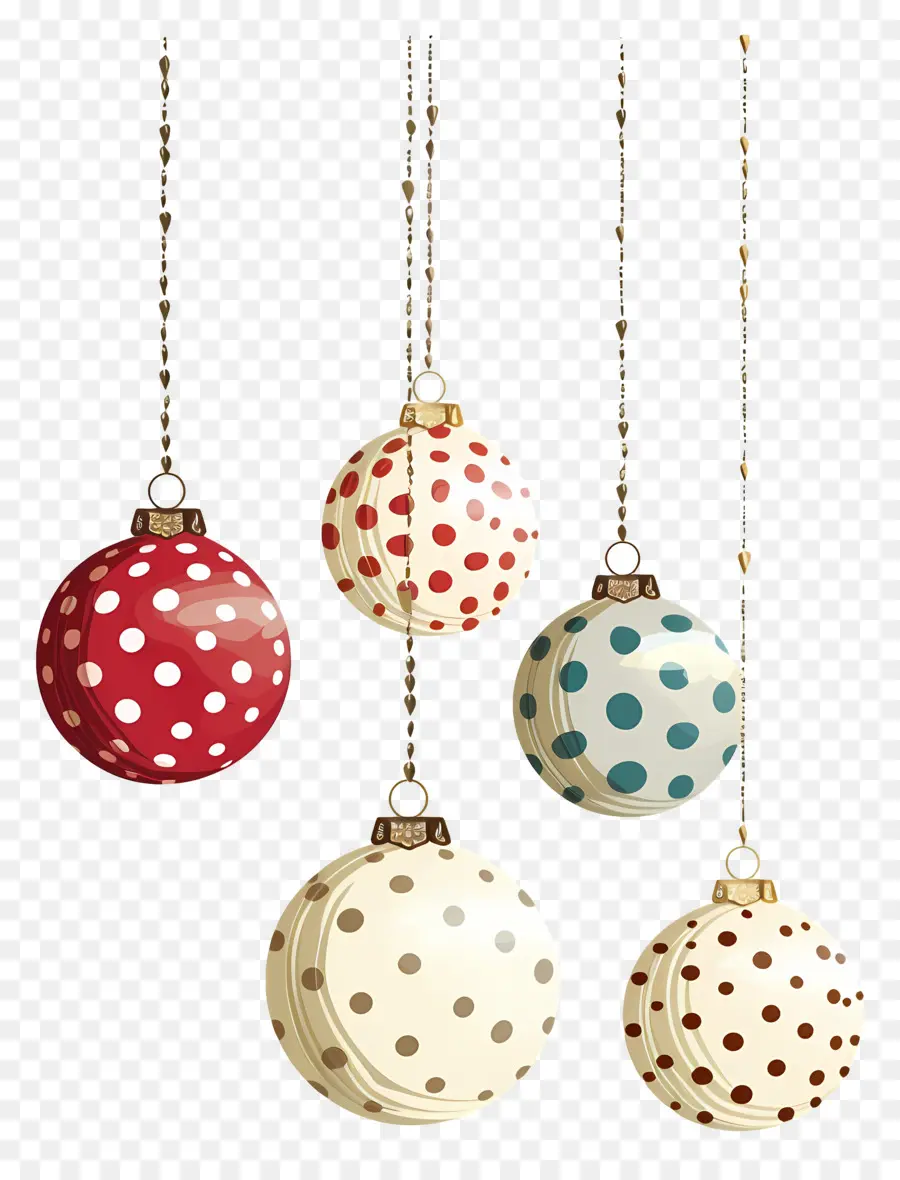 บอล Dot Christmas Polka，เครื่องประดับ Polka Dot PNG