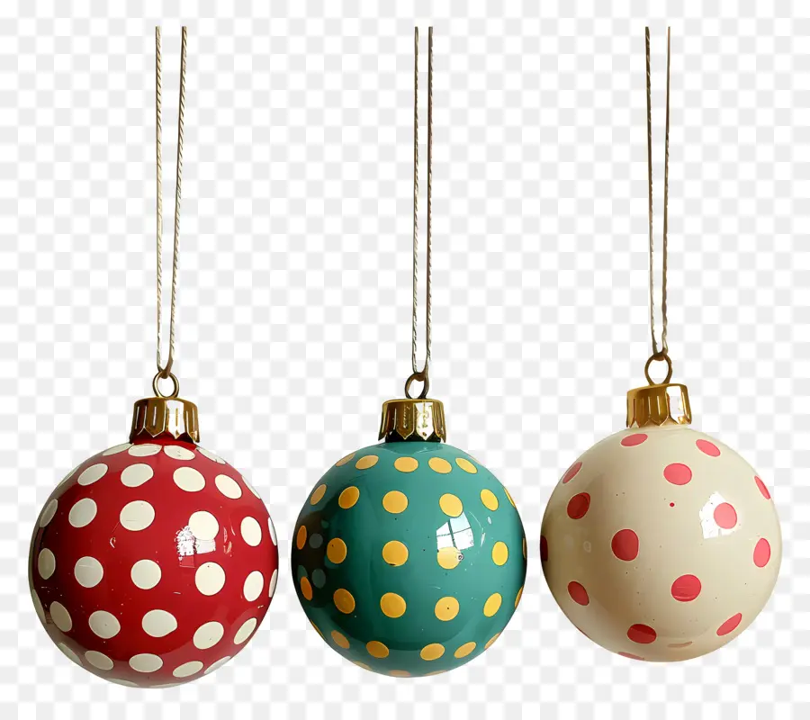 บอล Dot Christmas Polka，เครื่องประดับ Polka Dot PNG