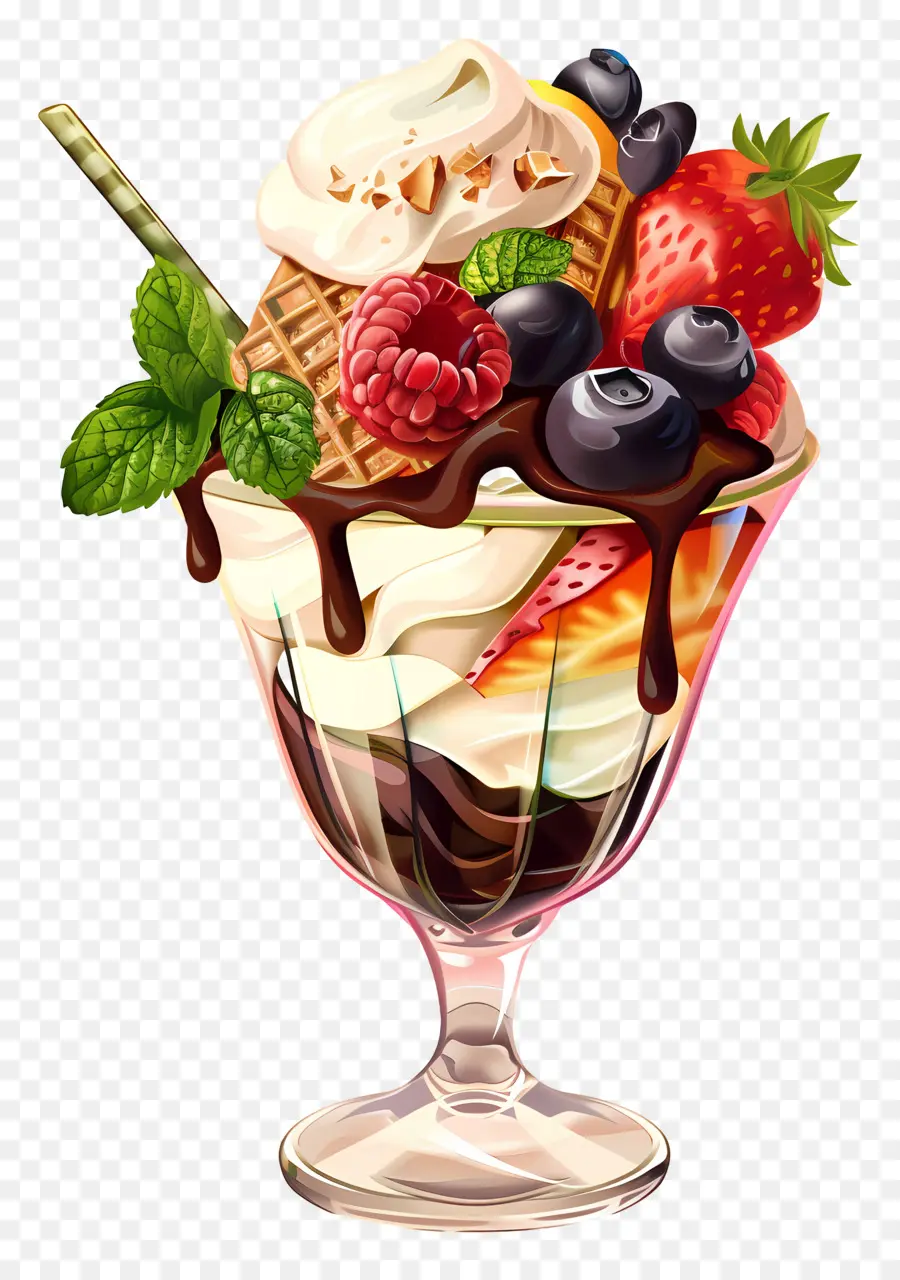 ไอศกรีม Sundae，ขนม PNG