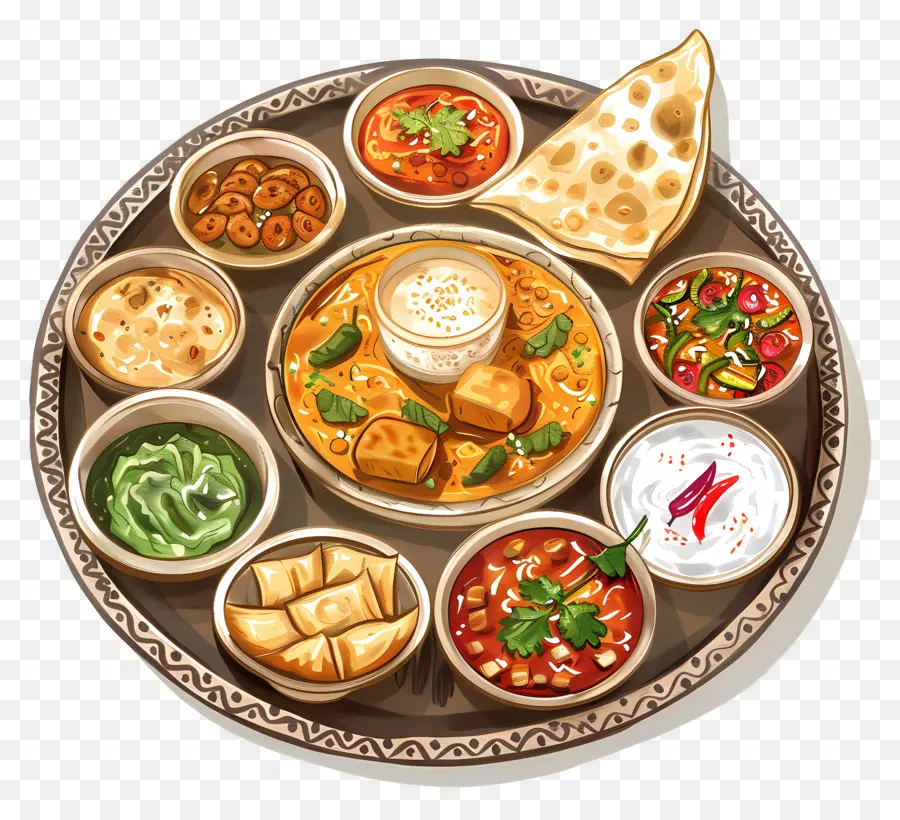 แผ่นเสียง Thali อินเดีย，Thali อินเดีย PNG