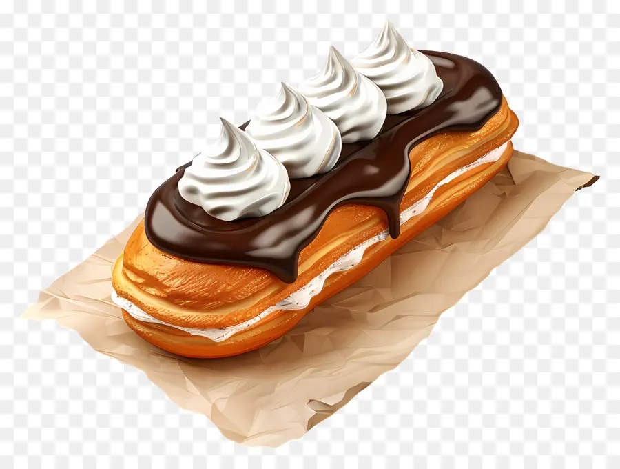 แฟลช，ช็อคโกแลต Eclair กับครีม PNG