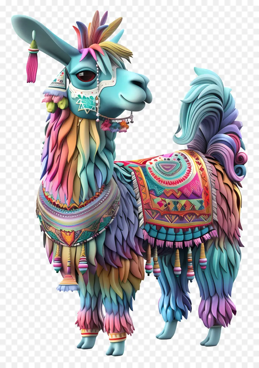 โทรน่ารัก，Llama สีสันสดใส PNG