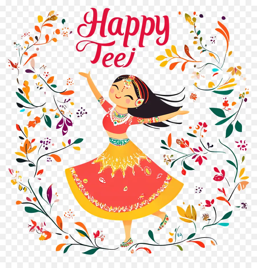 Happy Teej，ลูกทีเจ PNG