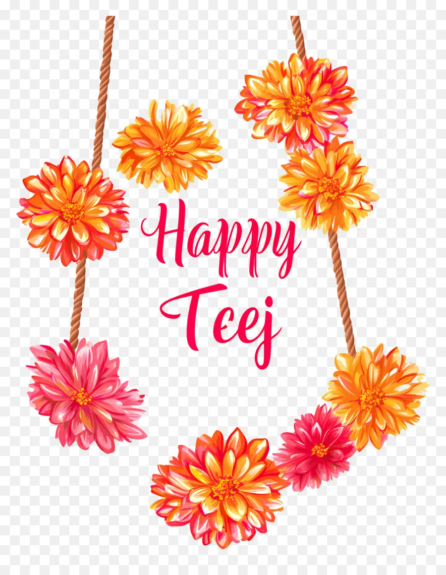 Happy Teej，ดอกไม้ PNG