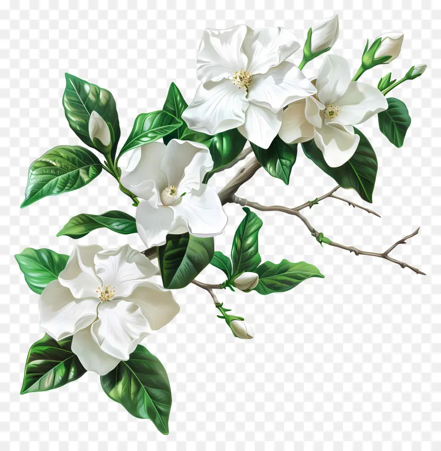 ดอกไม้สีขาว Gardenia，ดอกไม้สีขาว PNG