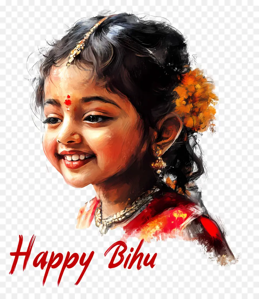 Happy Bihu，Happy Bihu Girl PNG