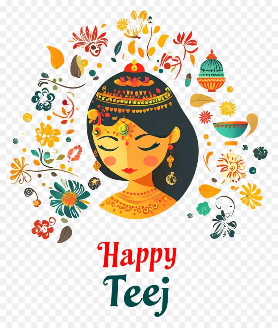 Happy Teej，ผู้หญิง PNG