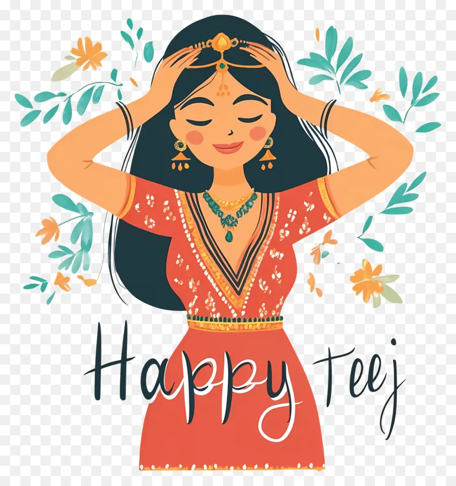 Happy Teej，Happy Teej Woman PNG