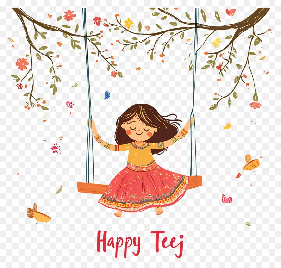 Happy Teej，แกว่ง PNG