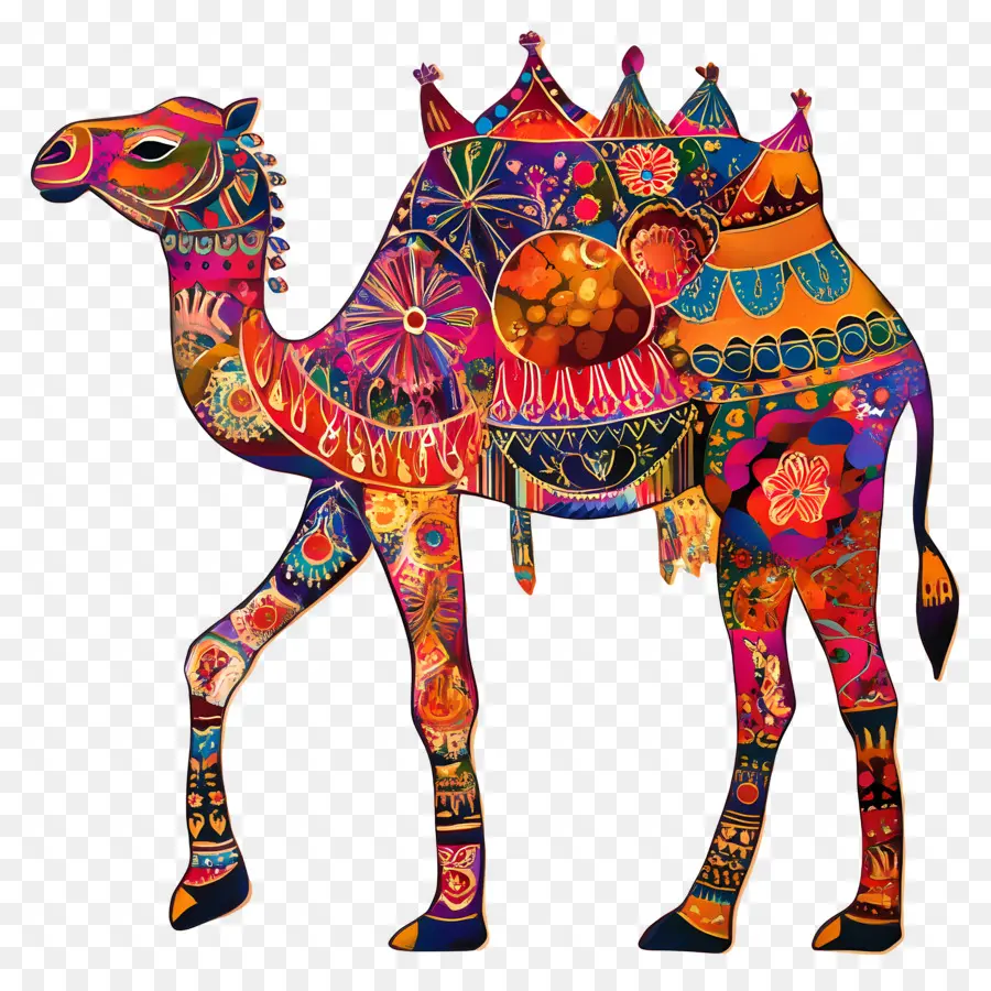 Pushkar Camel Fair，อูฐสีสันสดใส PNG