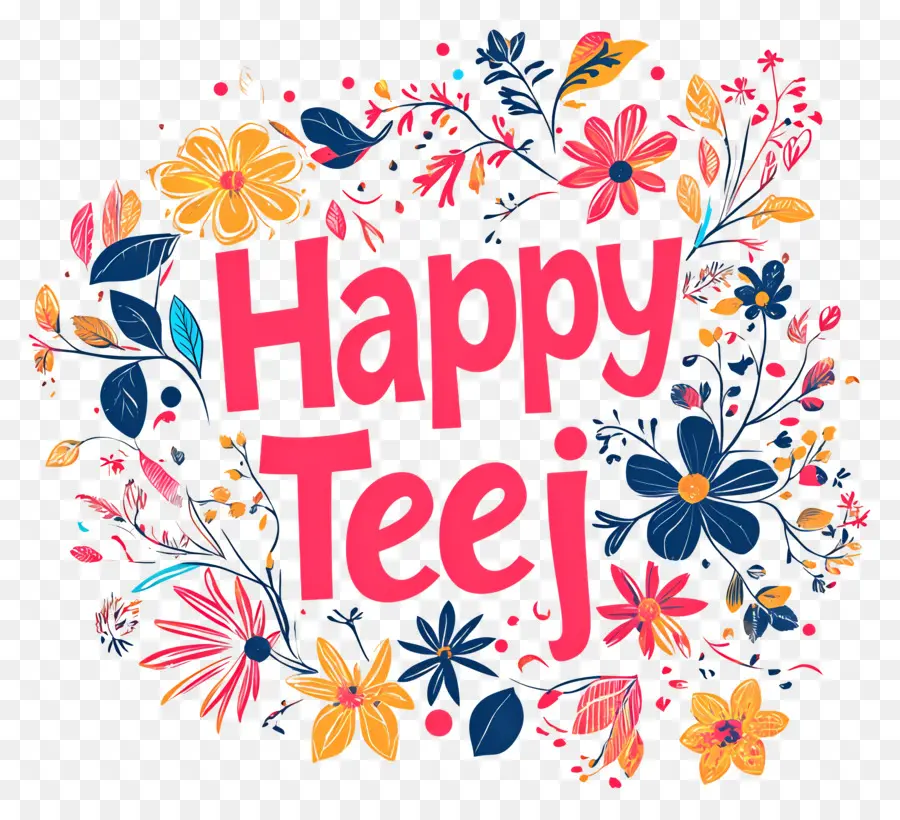 Happy Teej，ดอกไม้ PNG