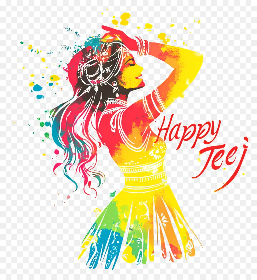 Happy Teej，ผู้หญิง PNG