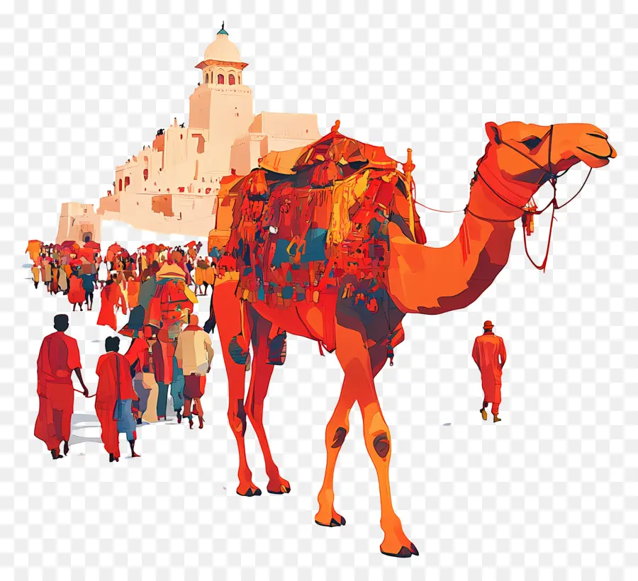 Pushkar Camel Fair，อูฐและผู้คน PNG