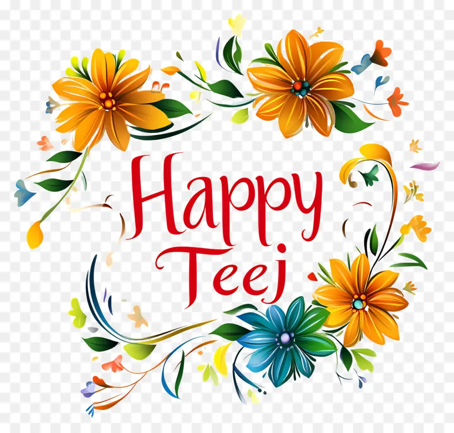 Happy Teej，ดอกไม้ PNG