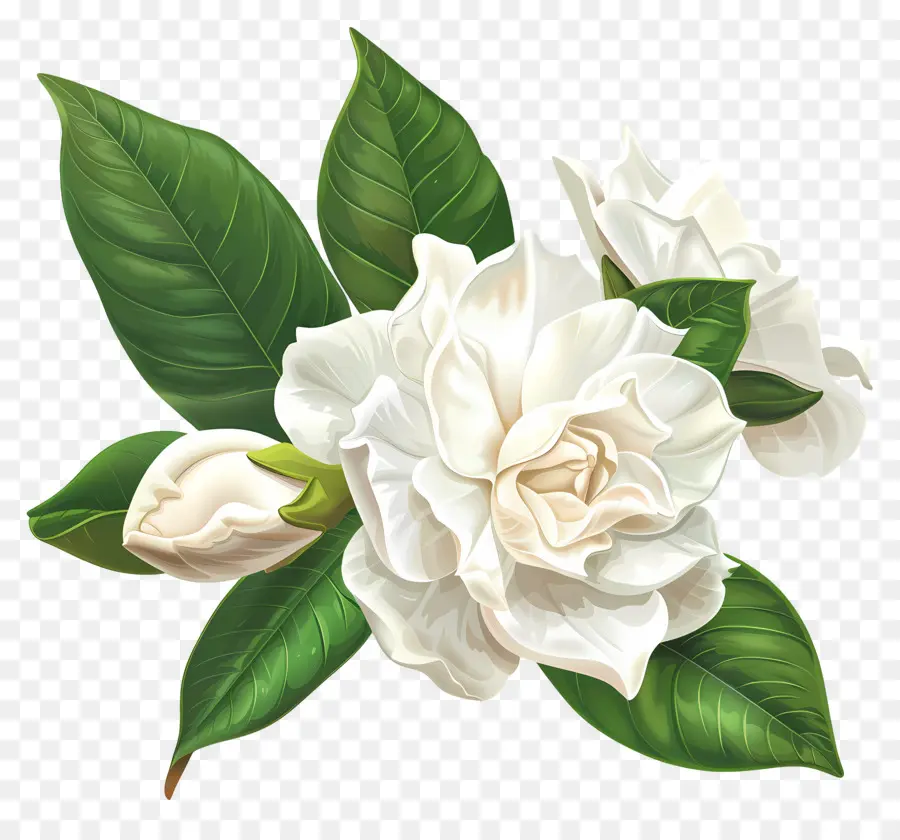 ดอกไม้สีขาว Gardenia，ดอกไม้สีขาว PNG