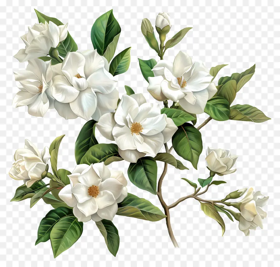 ดอกไม้สีขาว Gardenia，ดอกไม้สีขาว PNG