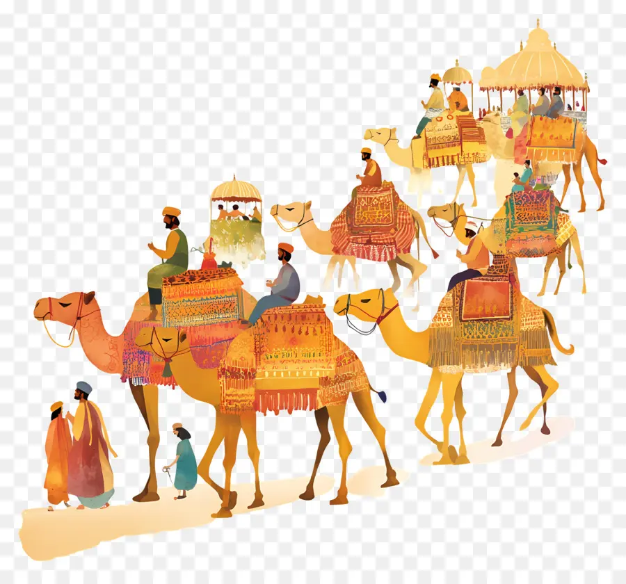 Pushkar Camel Fair，คาราวานอูฐ PNG