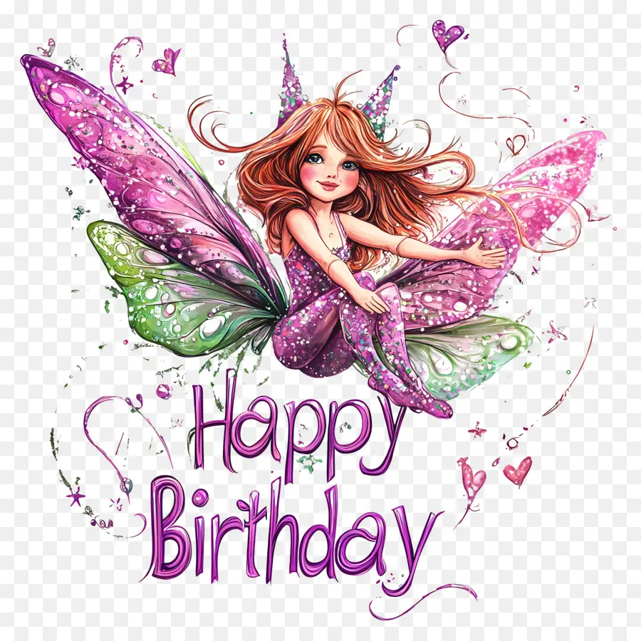 สุขสันต์วันเกิด，Fairy With Happy Birthday Sign PNG