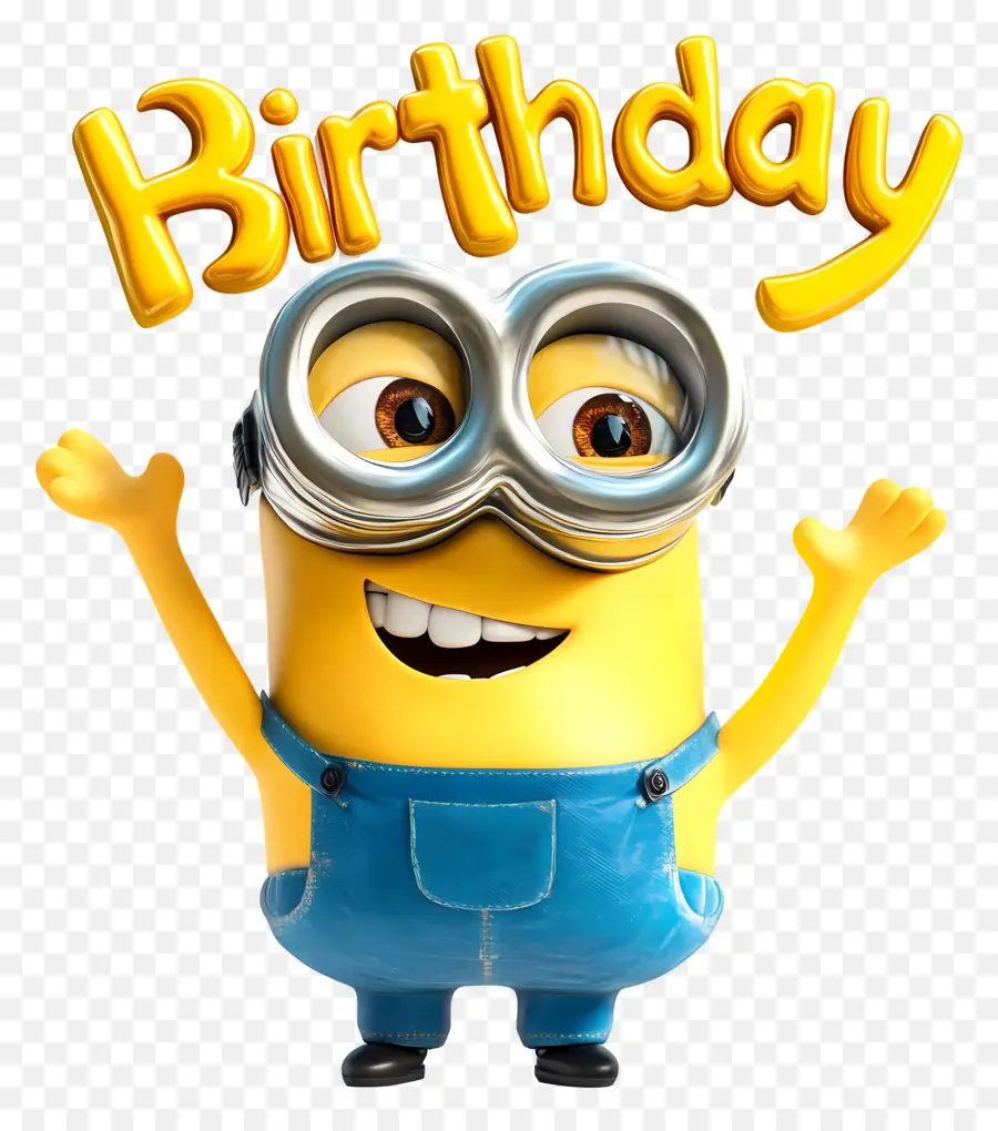 สุขสันต์วันเกิด，Minion พร้อมป้ายสุขสันต์วันเกิด PNG