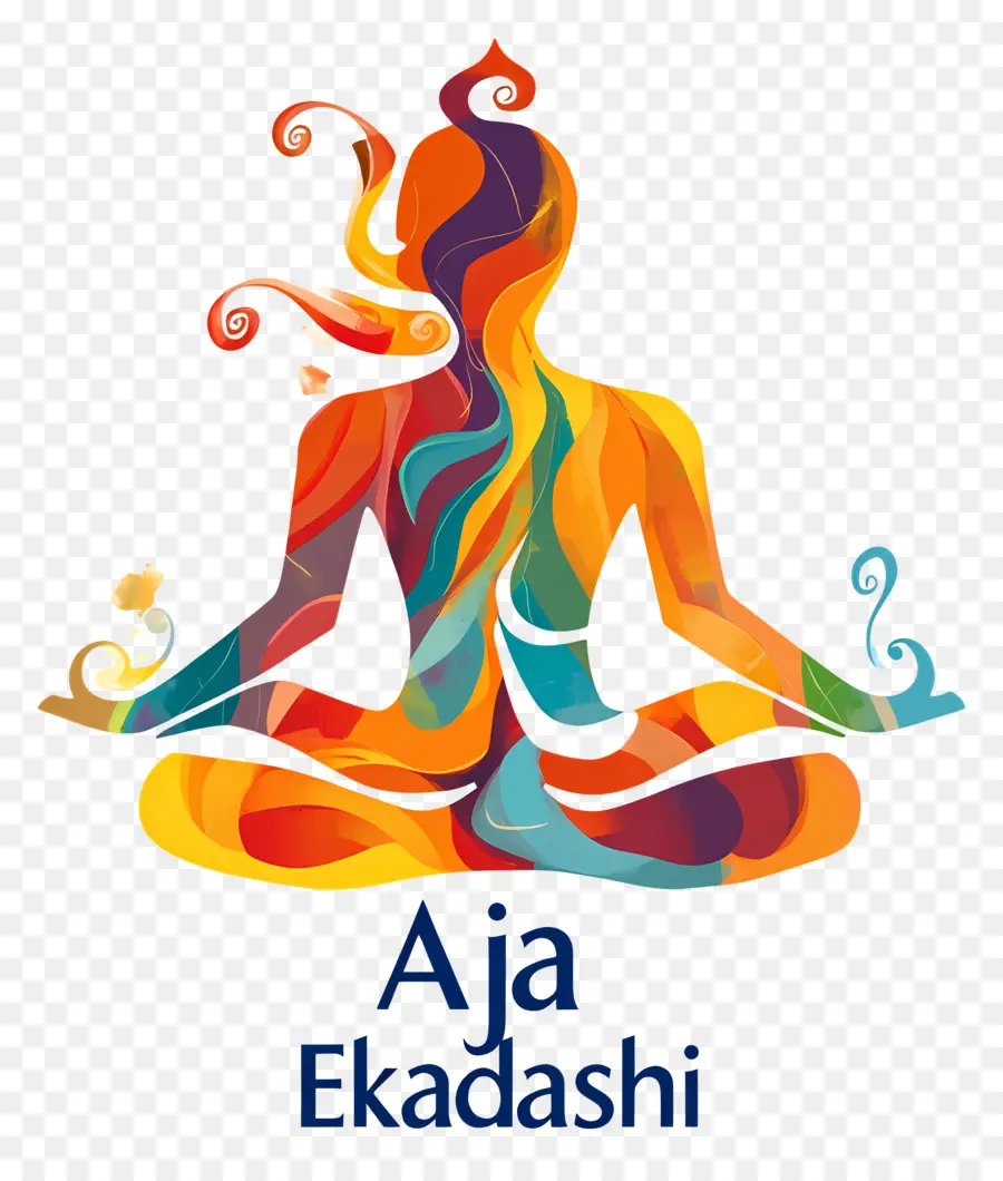 Aja Ekadashi，รูปสมาธิสีสันสดใส PNG