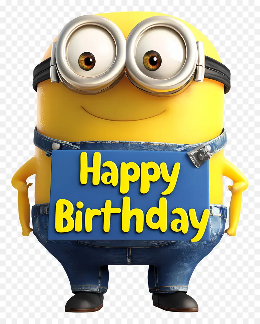 สุขสันต์วันเกิด，Minion พร้อมป้ายสุขสันต์วันเกิด PNG