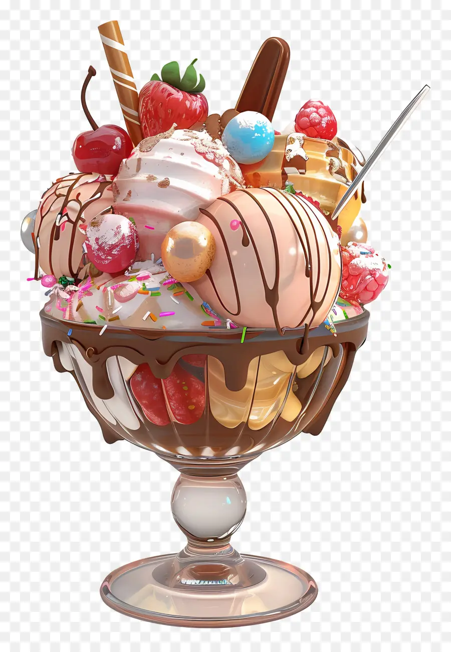 ไอศกรีม Sundae，ขนม PNG