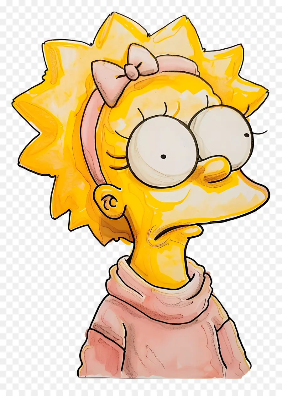 Maggie Simpson，ตัวการ์ตูนสีเหลือง PNG