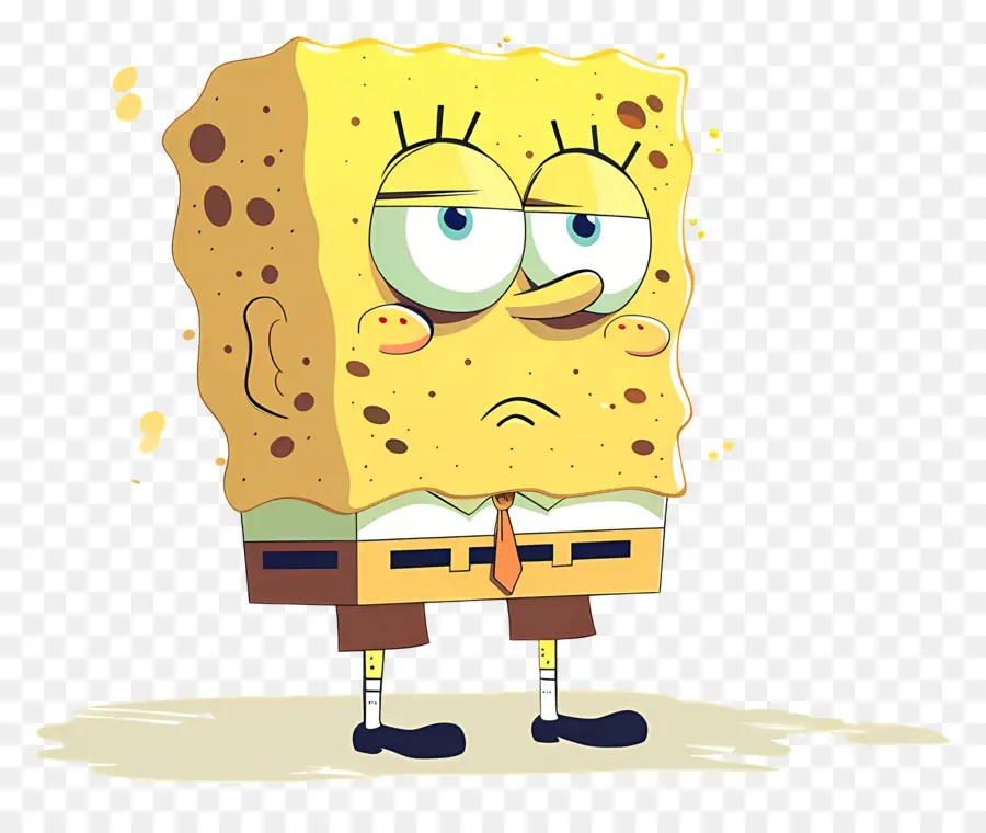 Spongebob Squarepants，ตัวละครฟองน้ำที่มีการแสดงออกที่เหนื่อยล้า PNG