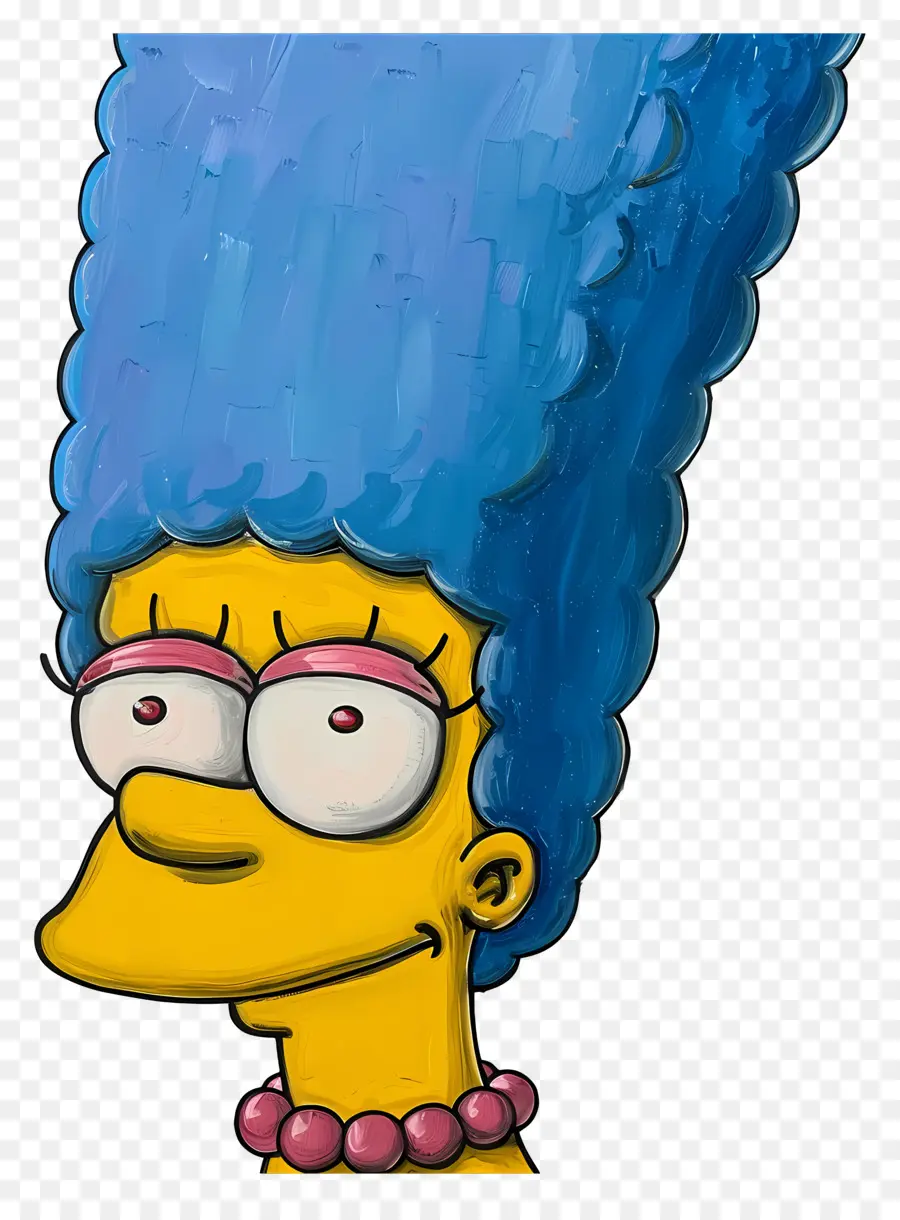 Simpson Marge，ตัวการ์ตูนผมสีฟ้า PNG