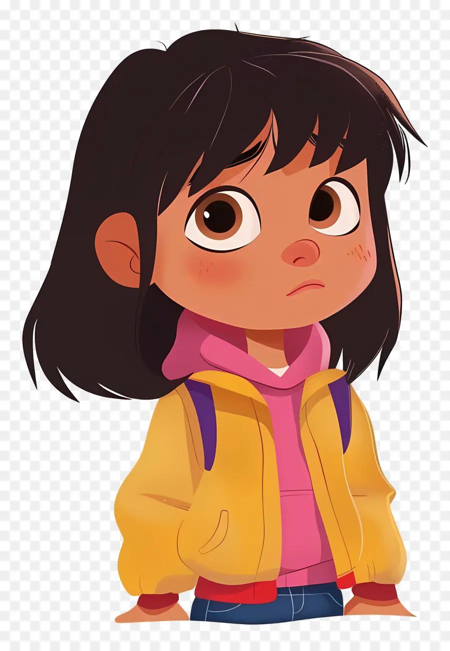 Dora The Explorer，สาวในแจ็คเก็ตเหลือง PNG