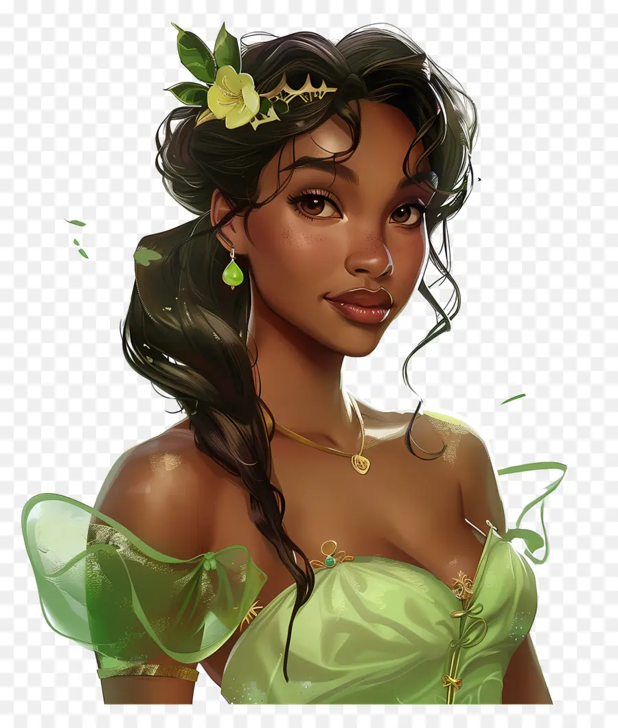 Tiana Princess，สาวกับดอกไม้ PNG