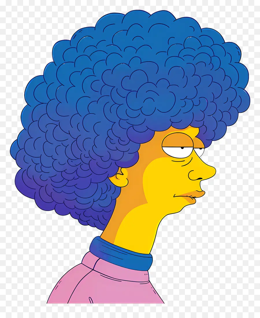 Marge Simpson，ตัวละครอนิเมชั่นกับผมสีฟ้า PNG