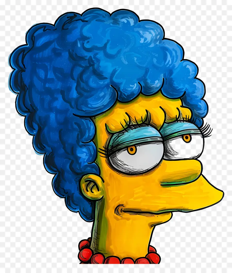 Marge Simpson，ตัวการ์ตูนผมสีฟ้า PNG