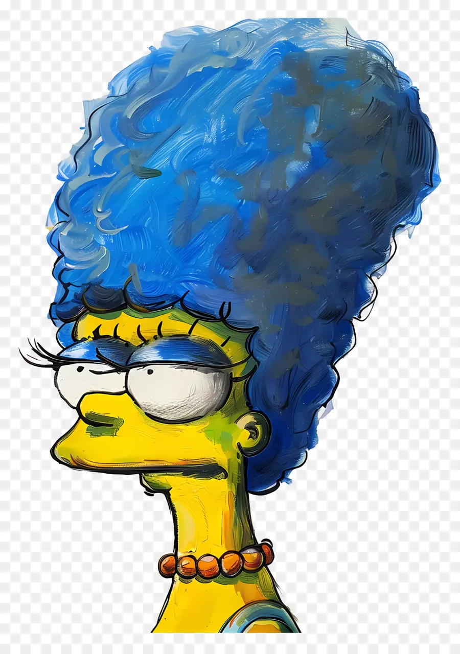 Marge Simpson，ตัวการ์ตูนผมสีฟ้า PNG