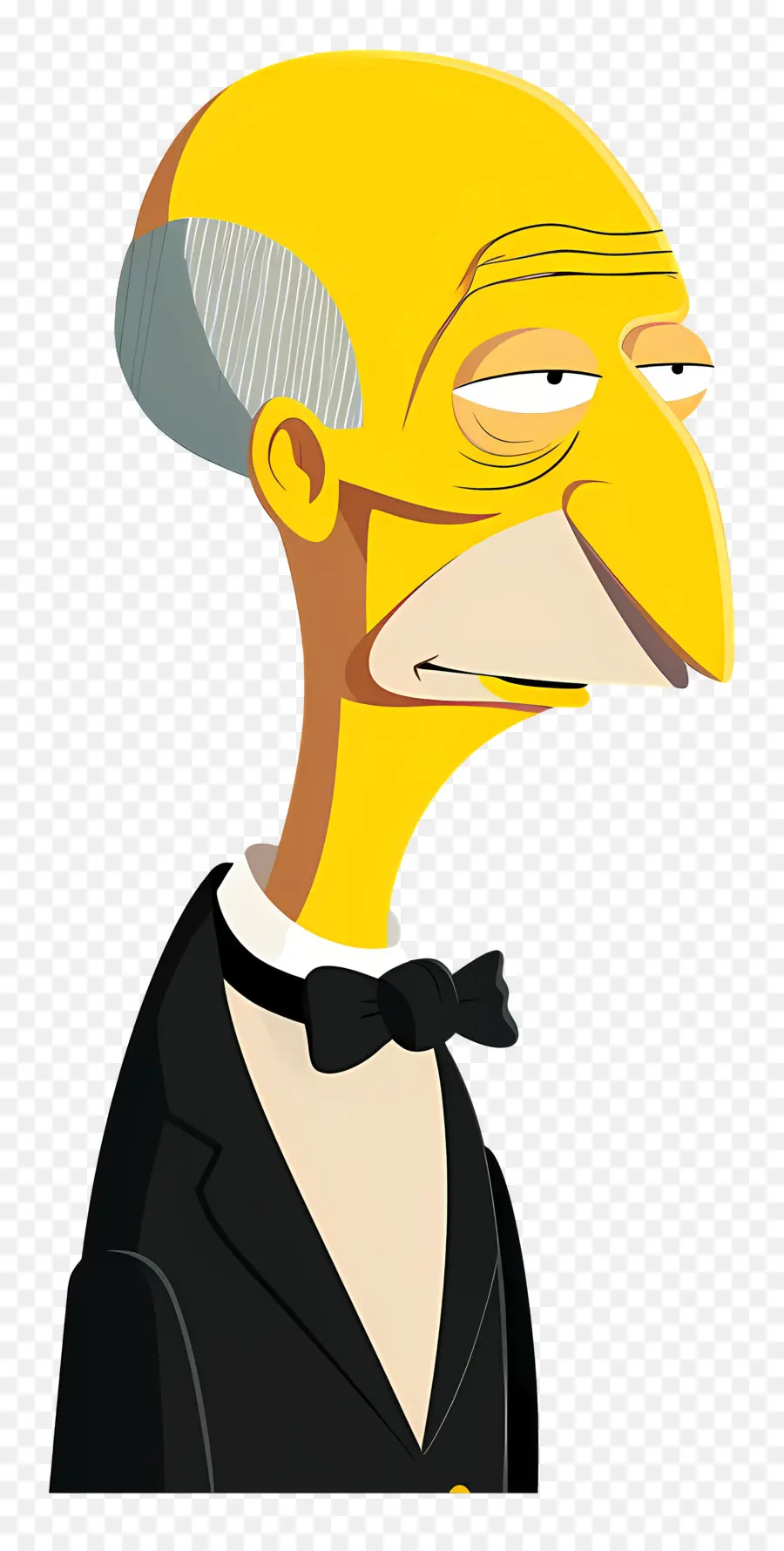 Mr Burns，ชุดสูทสีเหลือง PNG