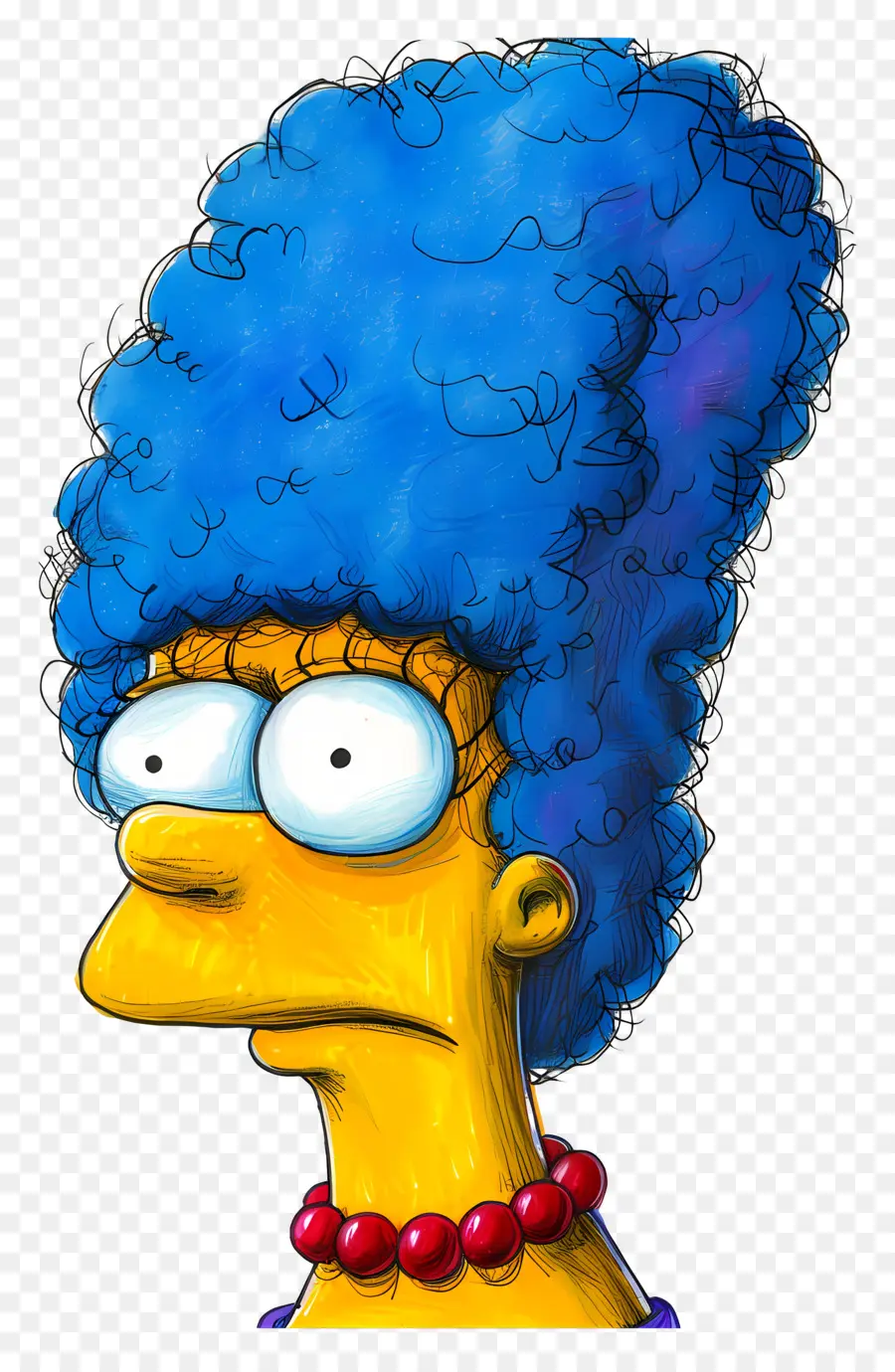 Marge Simpson，ตัวการ์ตูนผมสีฟ้า PNG