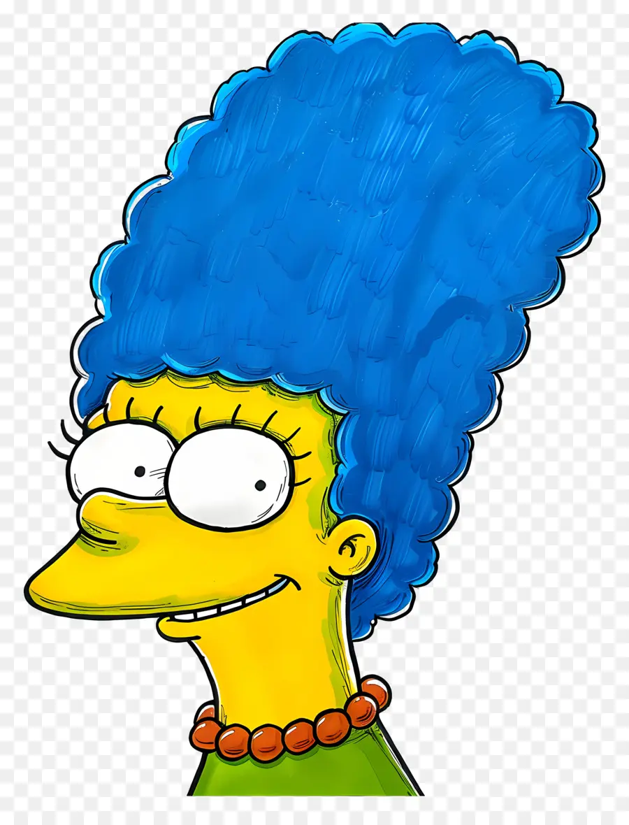 Marge Simpson，ตัวละครผมสีฟ้าพร้อมแว่นตา PNG