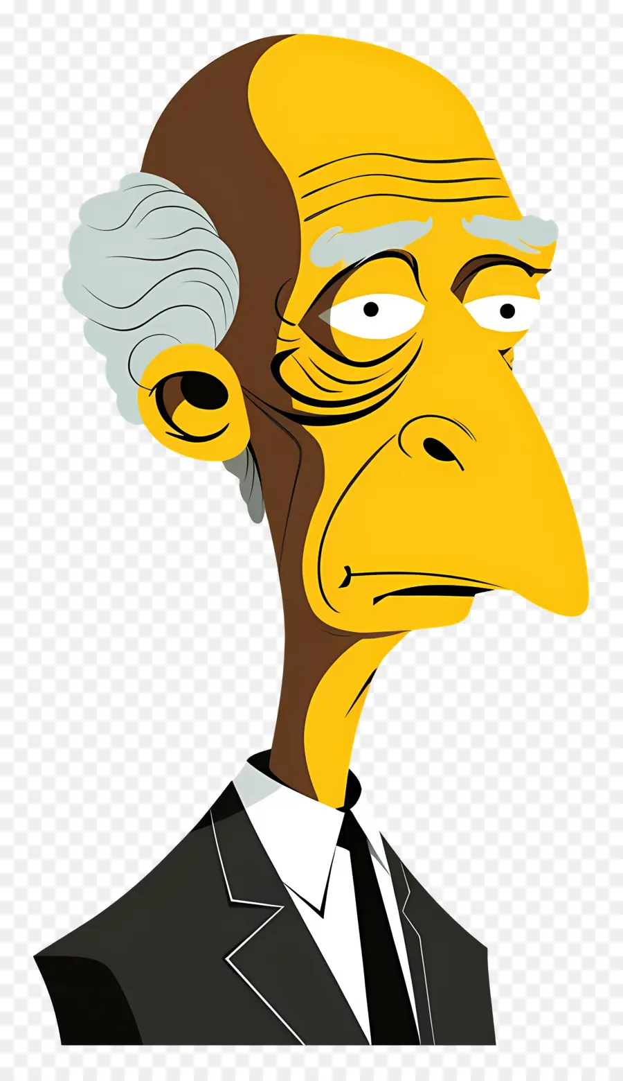 Mr Burns，ชุดสูทสีเหลือง PNG