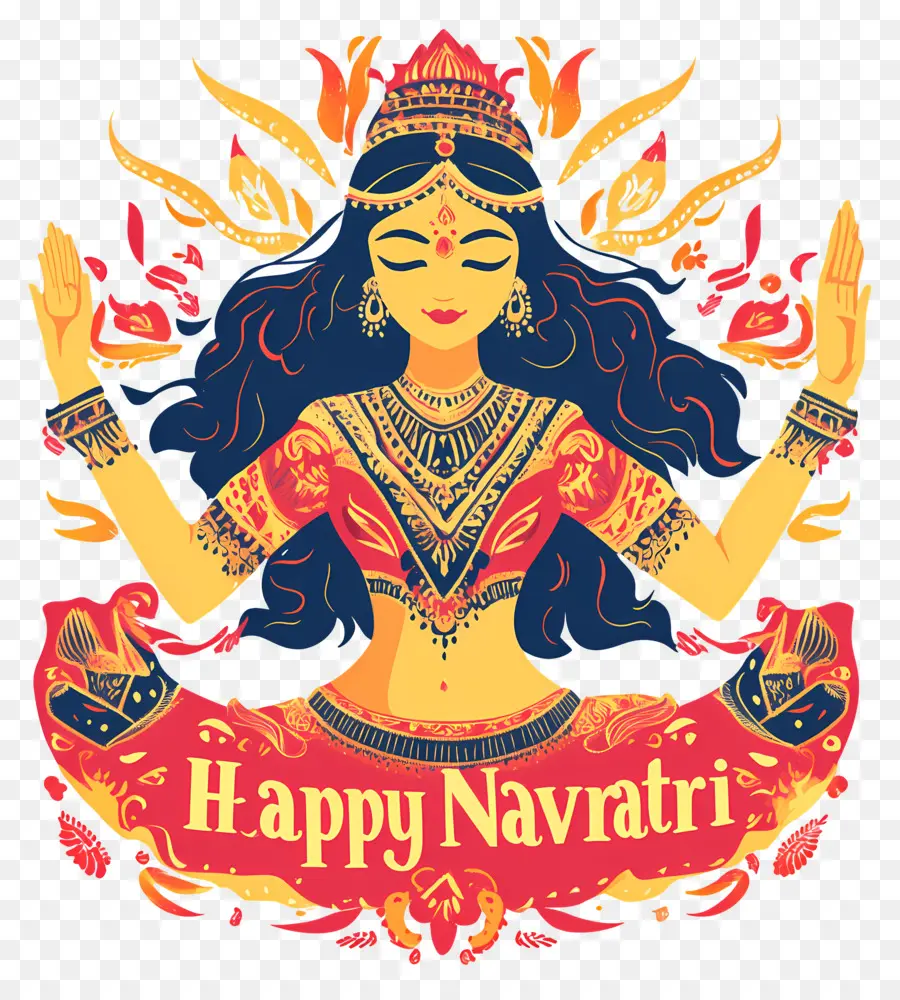 Happy Navratri，นาวกา PNG