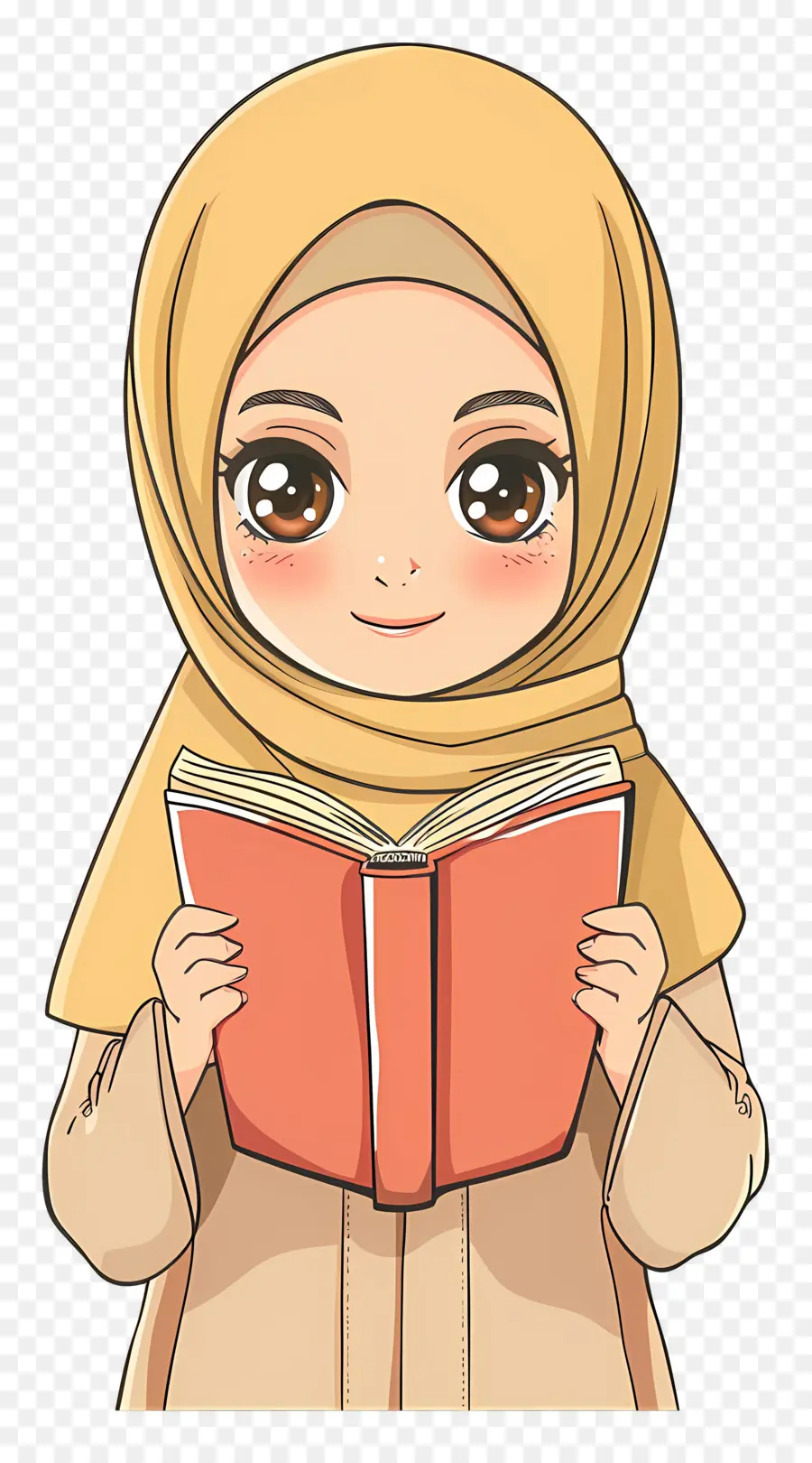 Hijab Girl Holding Book，หนังสืออ่านหนังสือหญิงสาว PNG