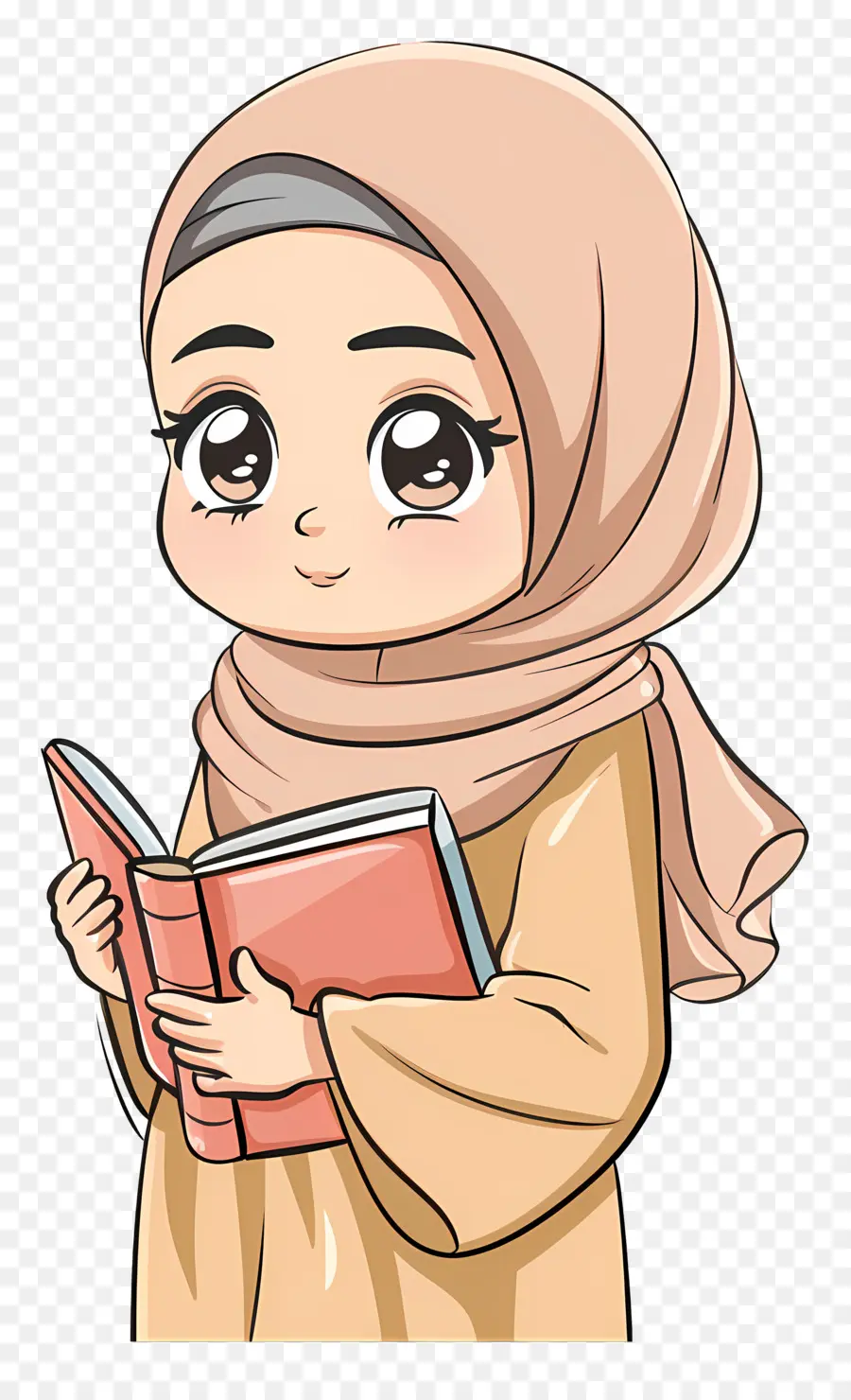 Hijab Girl Holding Book，หนังสืออ่านหนังสือหญิงสาว PNG