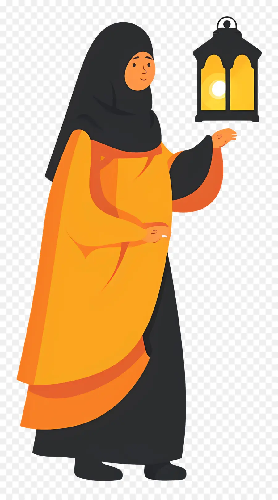 Hijab Girl Holding Lantern，ผู้หญิงที่มีโคมไฟ PNG