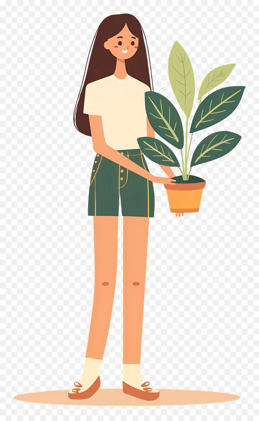 หญิงสาวถือ Houseplant，หญิงสาวถือพืช PNG